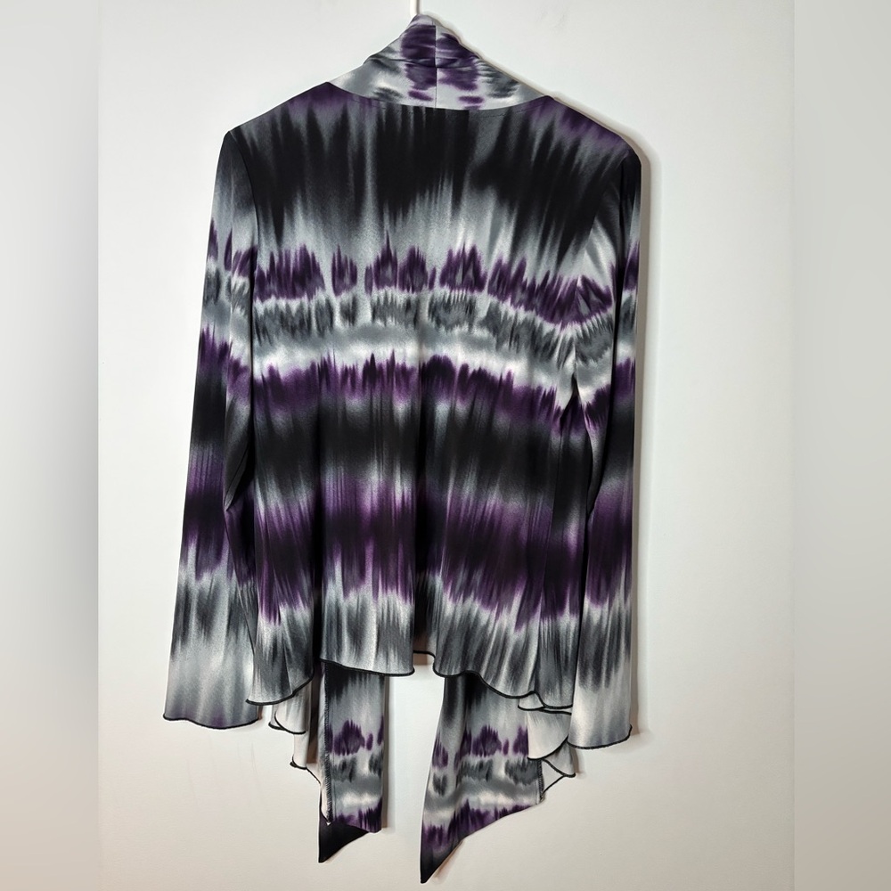 Frank Lyman Design Purple Tie-Dye Open Front Cardigan - Picture 5 of 5